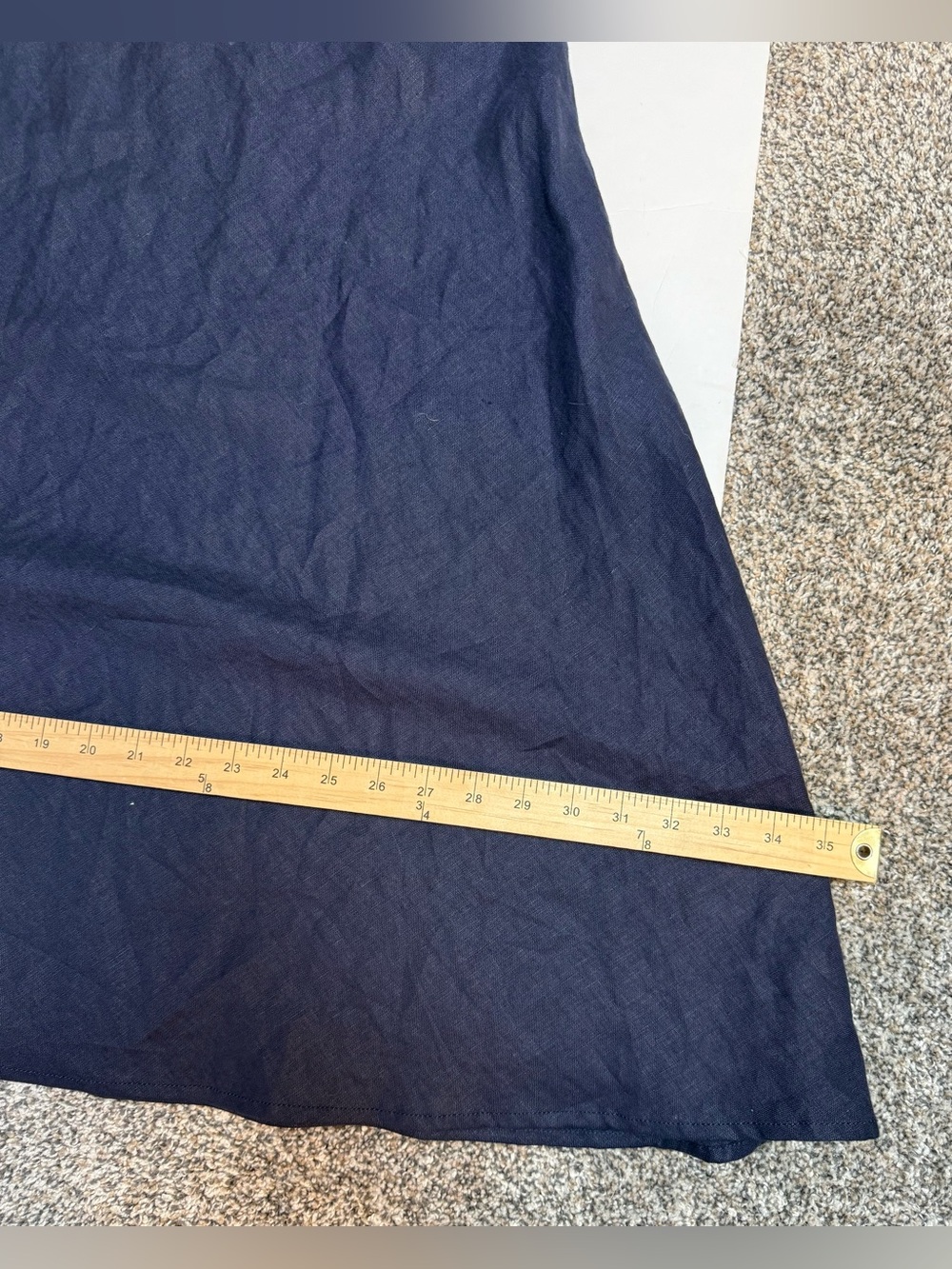 NWT Madewell Navy Linen Maxi Skirt with Subtle A-Line Silhouette size 00 - Picture 11 of 15